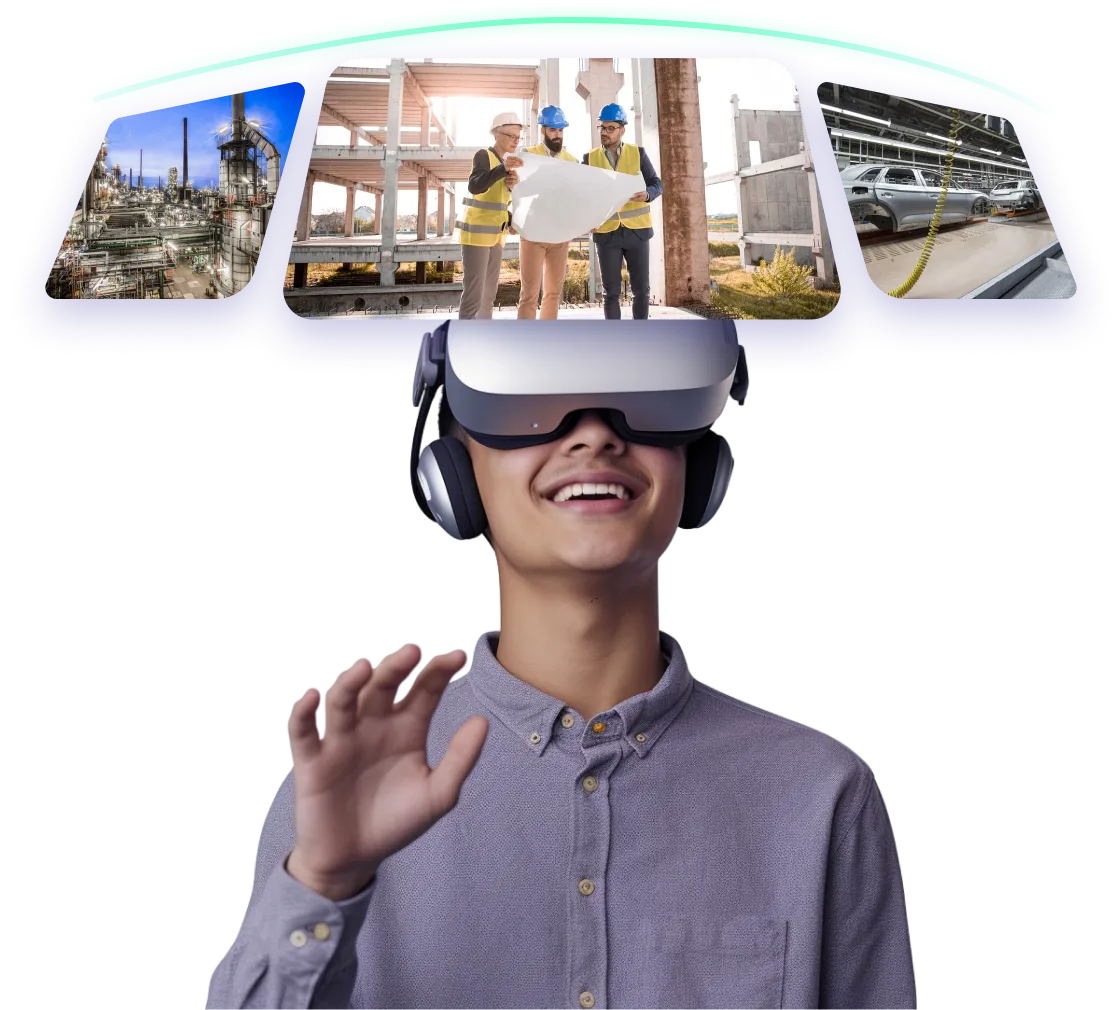 A person engaging remote xr experience with coreality